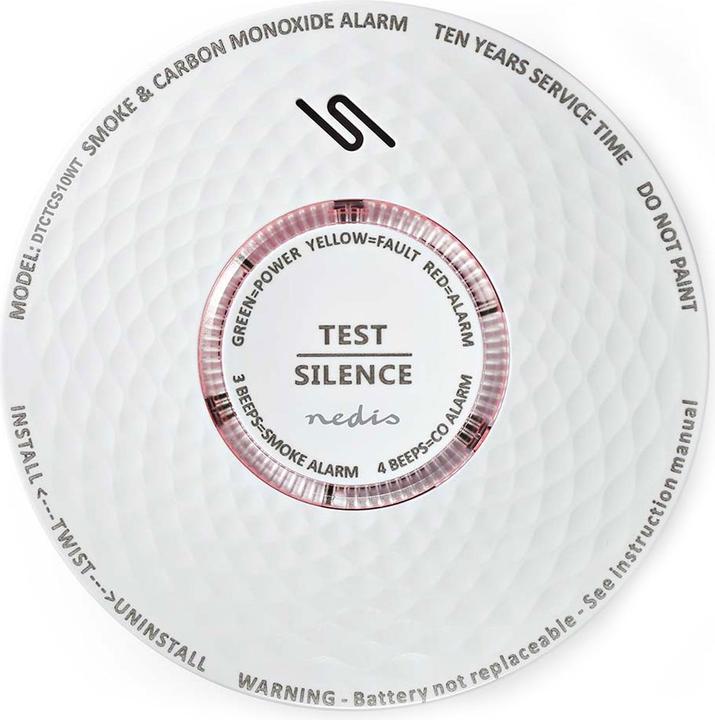 Produktbild Nedis Smoke & Kohlenmonoxid-Alarm | Batteriebetrieben | Batterie Lebensdauer bis zu: 10 Jahre | EN