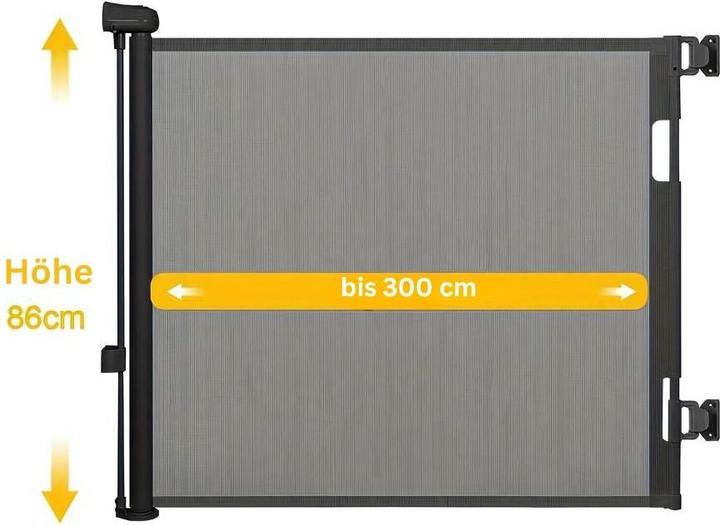 Produktbild Milkii ausziehbares Türschutzgitter / Treppenschutzgitter, bis 300 cm - schwarz