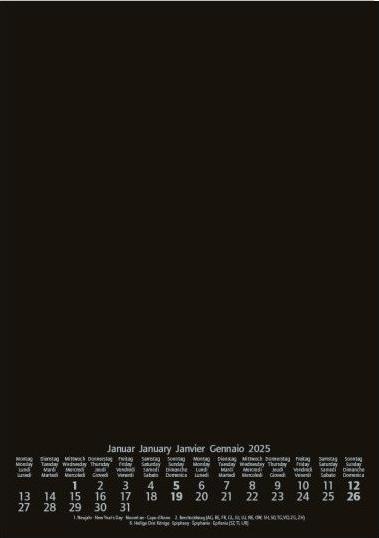 Produktbild Blankokalender A4 Ch Schwarz (A4, Schweizerdeutsch)