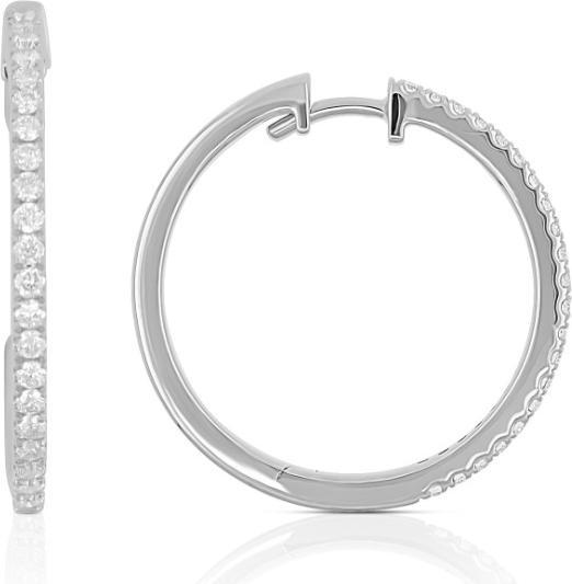 Muau Creolen (Weissgold 750 Brillanten 0.26ct. 21mm mit 42 Brillanten)