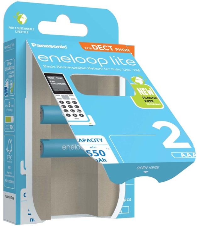 Immagine prodotto Panasonic eneloop Lite DECT (2 pz., AAA, 550 mAh)