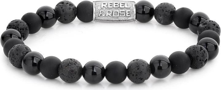 Produktbild Rebel & Rose Stones Only Black Rocks Bracelet (19 cm, Edelstahl)