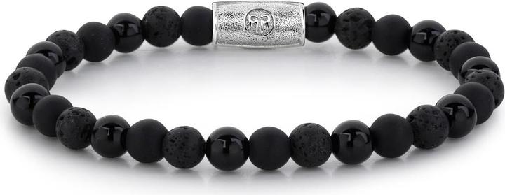 Immagine prodotto Rebel & Rose Bracciale di pietre solo rocce nere (16.50 cm, Acciaio inossidabile)