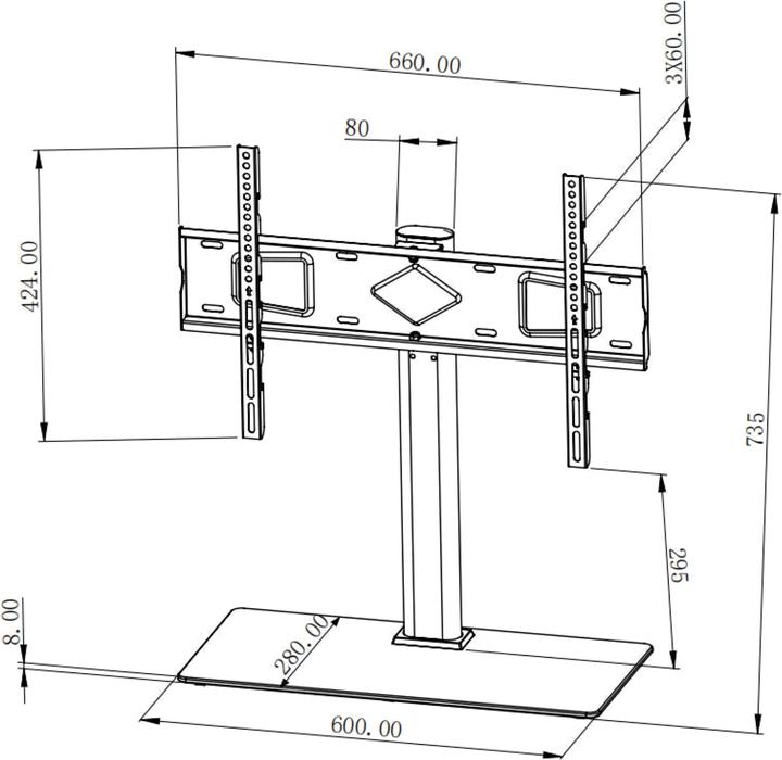 Produktbild Manhattan Tv-Ständer max. höhenverstellbar (Tisch, 65", 45 kg)