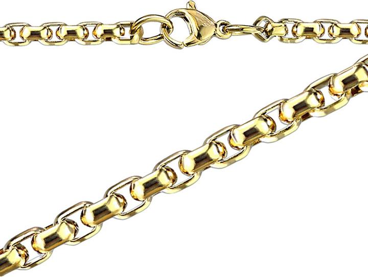 Actual product image Star Piercing Gold-plated Round Box chain (Surgical steel 316L, without brass)