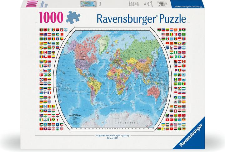 Productafbeelding Ravensburger Puzzel Politieke Wereldkaart 1000p (12000664) (1000 onderdelen)