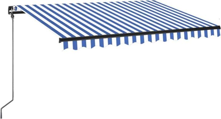 Blue and white
