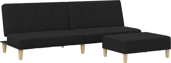 Actual product image VidaXL Sofa bed 2 seater with footstool Sofa bed daybed black fabric