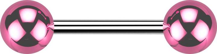 Immagine prodotto Star Piercing Barbell silver con due sfere rivestite in vetro rosa (Acrilico, Acciaio chirurgico 316L, senza ottone)