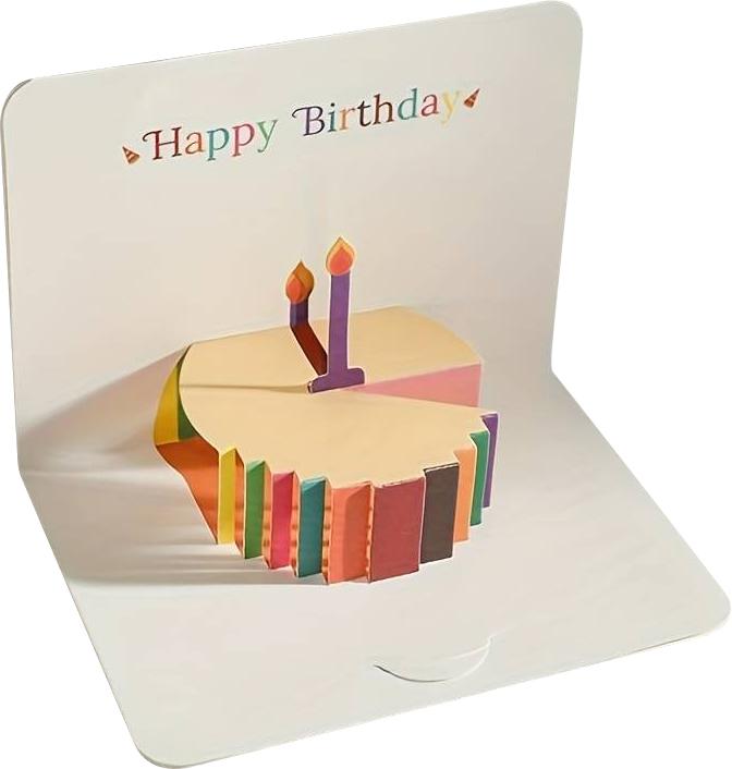 Produktbild PhoneLook Pop-up-Geburtstagskarte Happy Birthday Cake in 3D Glückwunsch Karte mit Umschlag (1 Stk.)