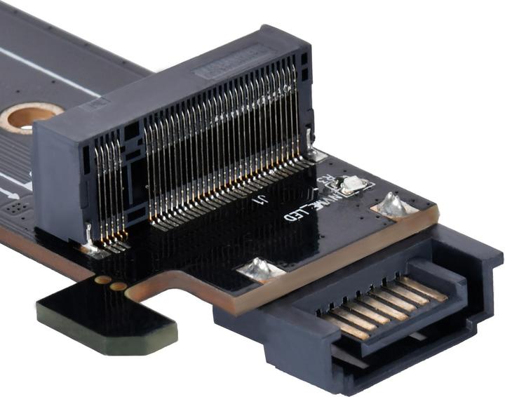 Actual product image Silverstone SST-ECM28 - 1x NVMe + 1x SATA M.2 SSD to PCI-E x4 1U adapter card