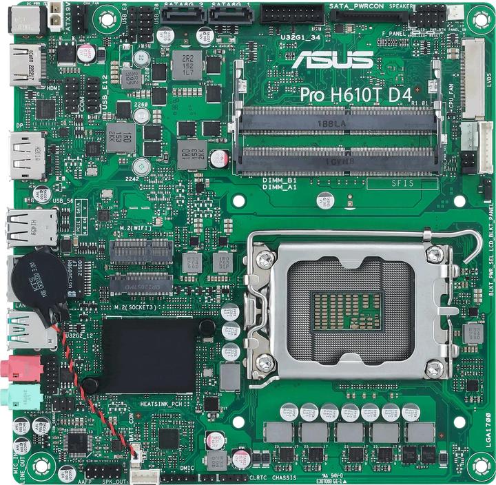 Actual product image ASUS MB PRO H610T -CSM (LGA 1700, Intel H610, Mini-ITX)
