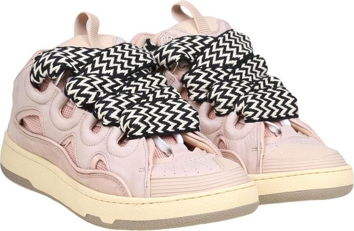 Actual product image Lanvin curb sneakers in white and pink leather (39)