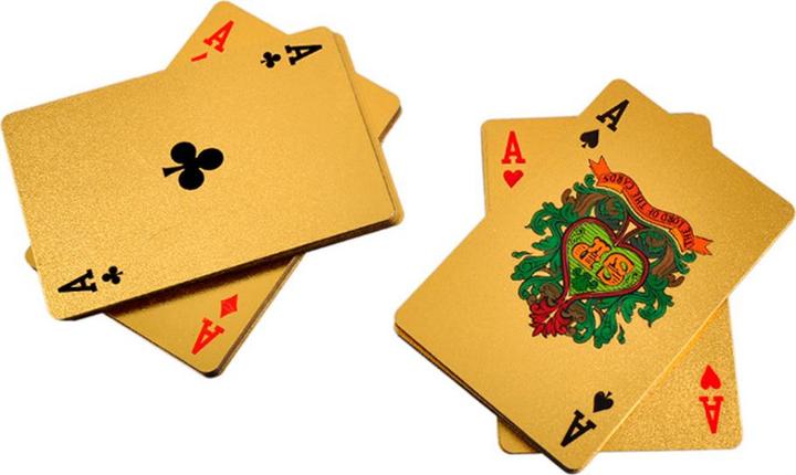 Image du produit JTI Cartes à jouer dans une boîte - Jeu de cartes plaqué or 24 carats
