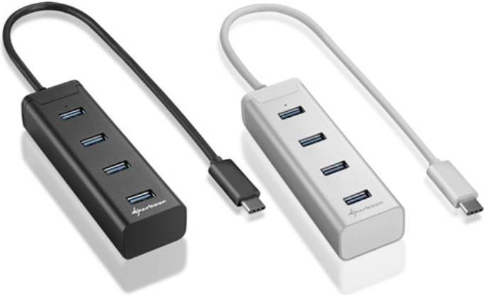 Produktbild Sharkoon Type C Alu Hub (USB-C, 4 Ports)