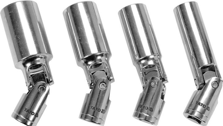 Yato Gelenk- Zündkerzenschlüssel Satz 4 Tlg Zündkerzen-Nuss Kerzenschlüssel 14-21mm