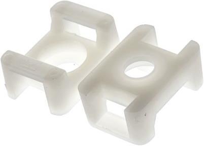Actual product image Rs Pro White nylon cable tie clamp,M6 8mm (Fixing loops, 23 mm, 250 pcs.)