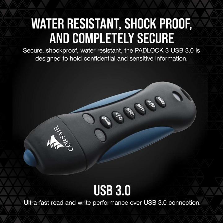 Image du produit Corsair USB 256GB Padlock3 U3 COR (256 Go, USB 3.0)
