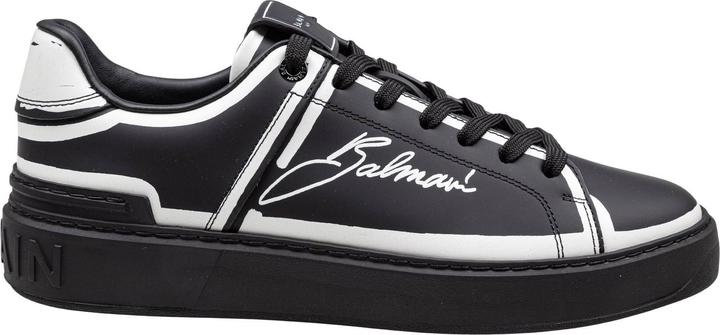Balmain b-court sneakers in leather with "je taime" print color black (41)