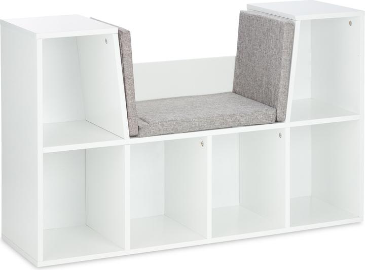 Relaxdays Bücherregal mit Sitzkissen Plain en