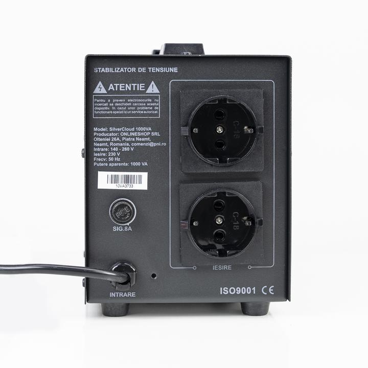 Image du produit SilverCloud Stabilisateur de tension 1000VA 600W 4,5A (1000 VA, 600 W, Double convertisseur en ligne Onduleur)