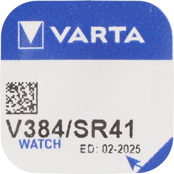 Produktbild Varta 384, V384, SR41, SR41SW, GP192 Knopfzelle für Uhren etc. (1 Stk., LR41, 42 mAh)