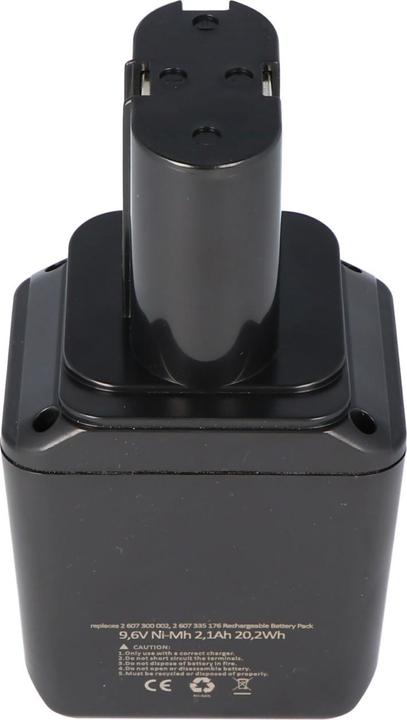 Actual product image AccuCell Bosch battery 2 607 300 002 flat side, old version (9.6 V)