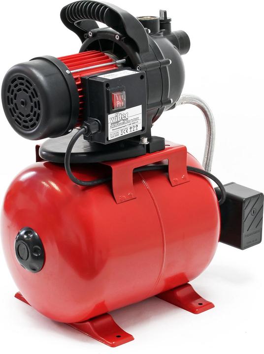 Image du produit Wiltec Pompe de jardin Réseau d’eau domestique 1000 watts 3500 l/h avec pressostat et manomètre (Pompe à eau domestique)