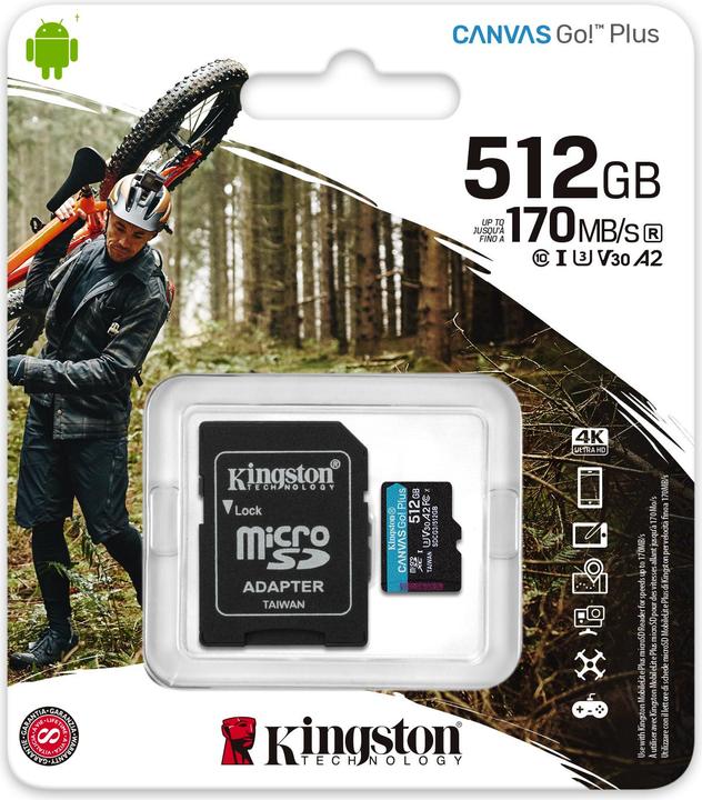 Produktbild Kingston Canvas Go Plus (512 GB, microSDXC, U3, UHS-I)
