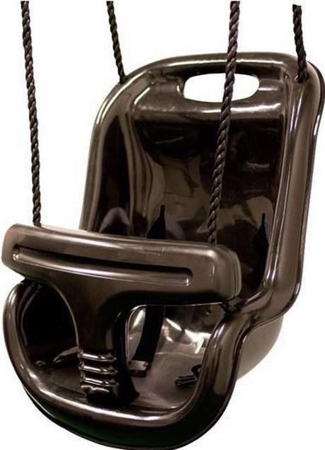 Image du produit NSH Nordic NORDIC PLAY Babygynge med høj ryg ekstra kraftig plast sort m/ sort reb (805-469)
