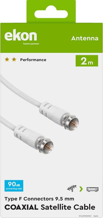 Actual product image Ekon Satellite cable, connectors type F male to male Type F (Antenna cable)
