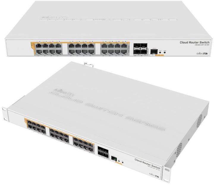 Actual product image MikroTik CRS328-24P-4S+RM: Smart PoE Switch (28 Ports)