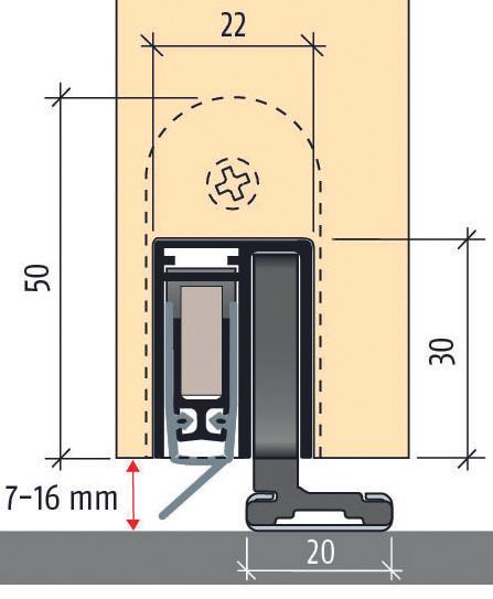 Actual product image Planet Door drop seals SN for sliding doors