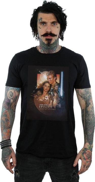 Actual product image Star Wars Mens Episode II Movie Poster T-Shirt (3XL)