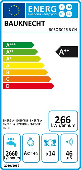 Label énergétique Bauknecht Bcbc 3c26 B Ch
