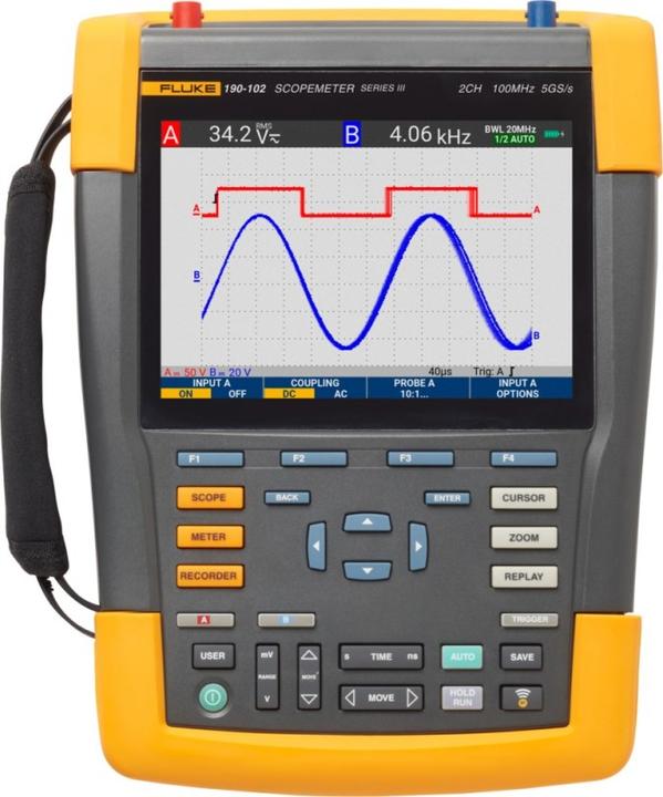 Image du produit Beha Amprobe BEHA FLUKE-190-102-III Appareil de mesure ScopeMeter 190-102-III (CAT IV 600V, CAT III 1000V)