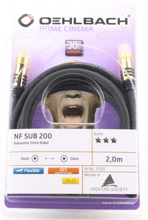 Produktbild Oehlbach Nf Sub (2 m, Cinch)