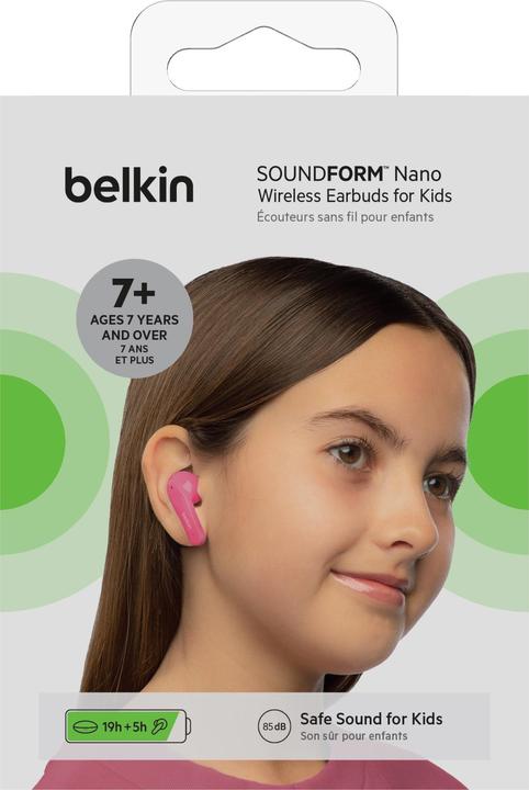 Produktbild Belkin SoundForm Nano Bluetooth In-Ear Kinder Kopfhörer, kabellos, 85 dB Begrenzung, True Wireless