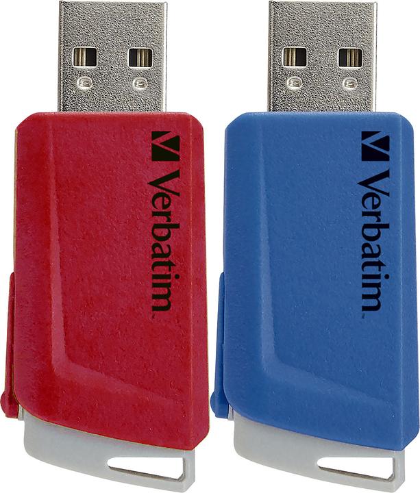 Immagine prodotto Verbatim USB flash drive 2x 32GB 3.2 Store'n Click Gen1 rosso/blu esterno al dettaglio (32 GB, USB-A, USB 3.1)