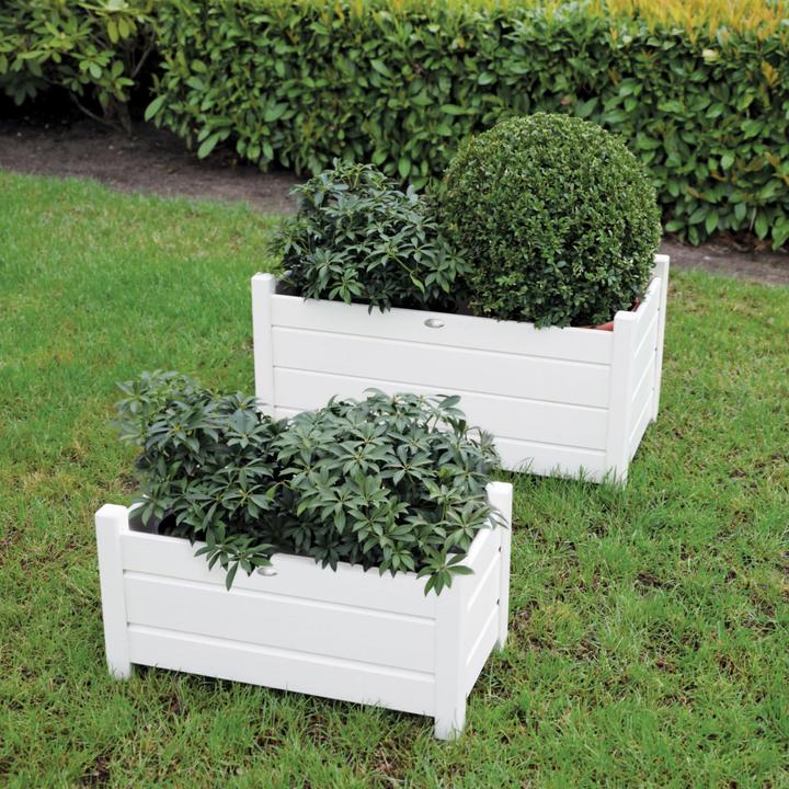 Immagine prodotto Esschert Design Fioriere rettangolari bianche, set S/L (30.30 cm)