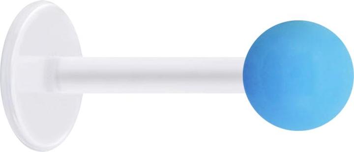 Star Piercing Micro Labret transparent mit Kugel Neon hellblau (ohne Messing, Acryl, Bioflex)
