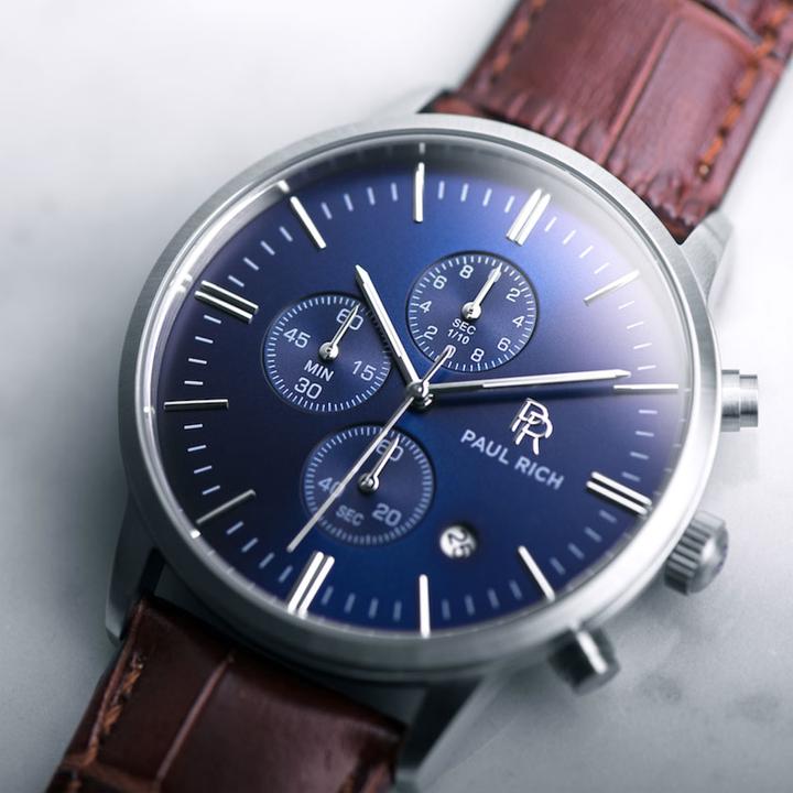 Actual product image Paul Rich Chronograph Mariner Brown Leather (Analogue wristwatch, 42 mm)