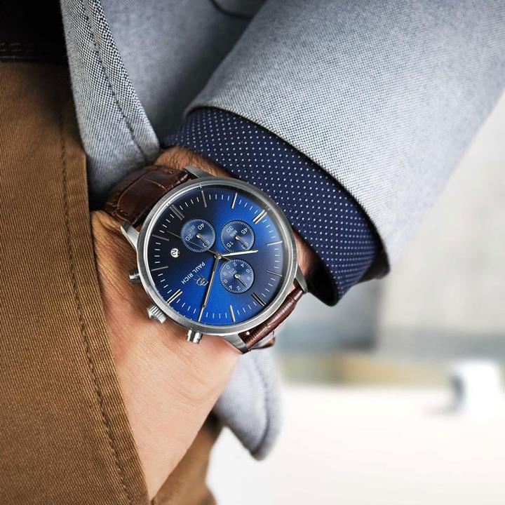 Actual product image Paul Rich Chronograph Mariner Brown Leather (Analogue wristwatch, 42 mm)