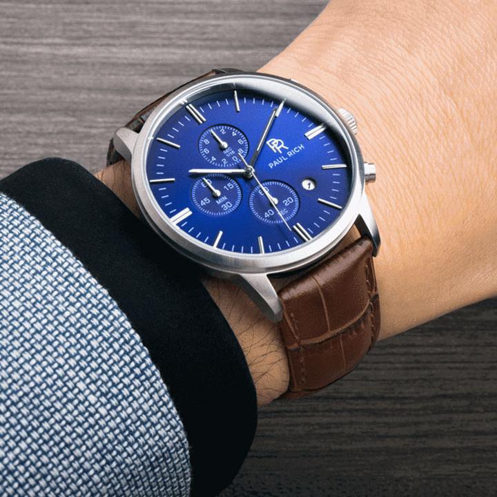 Actual product image Paul Rich Chronograph Mariner Brown Leather (Analogue wristwatch, 42 mm)