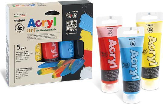 Immagine prodotto Primo Confezione 5 Colore Acrilico Fine (Multi, 75 ml)