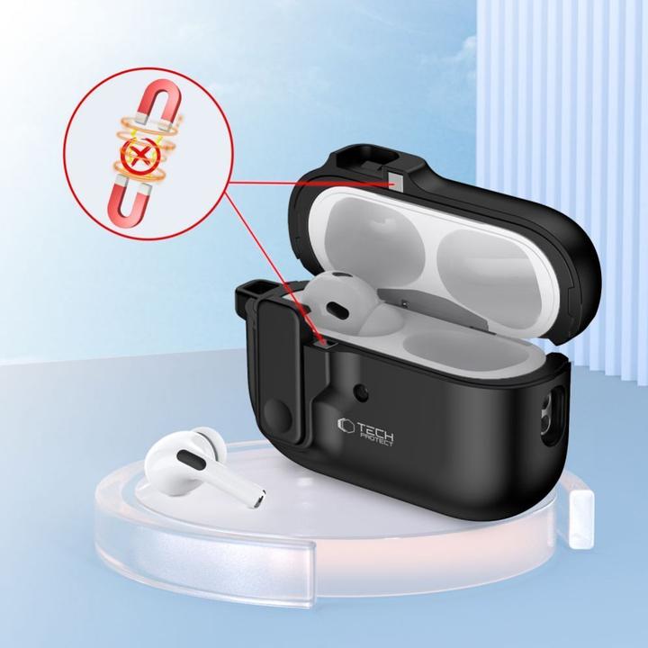Produktbild Tech-Protect SLIM HOOK Apple AIRPODS PRO 1 / 2 BLACK (Kopfhörer Tasche)