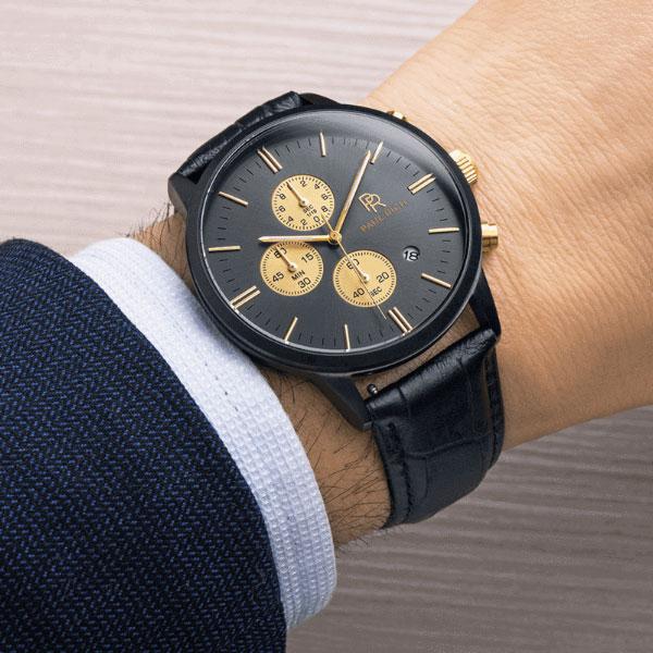Actual product image Paul Rich Chronograph Zenith Black Leather (Analogue wristwatch, 42 mm)