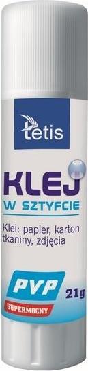 Actual product image Tetis PVP glue stick (colourless) 21g (12 pieces) BG112-G