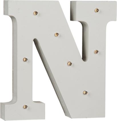 Image du produit Ootb Lettre N en bois illuminée, avec 8 LED, env. 16 cm