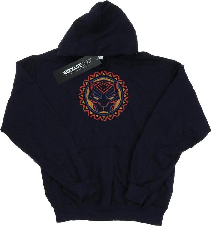 Actual product image Mens Black Panther Tribal Panther Icon Hoodie (L)